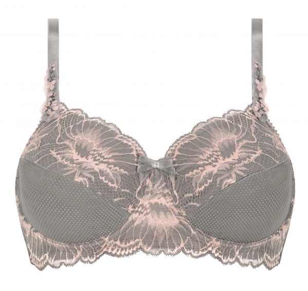 Prothesen-BH Floral Chic Soft-BH Urbanes Grau / Rosé